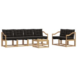 Ensemble de canapés d'extérieur 7 pcs Blanc et noir 649410649410