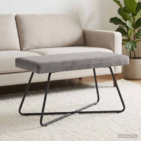 banc Uni Gris clair 80 x 40 x 45 cm Velours 649412649412