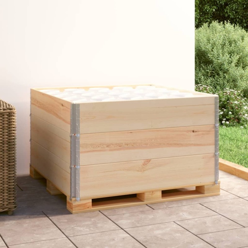 Colliers de palette 3 pcs 100x100 cm Bois de pin solide 649421649421