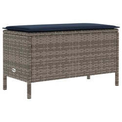 Pouf de Jardin Gris et bleu marine 80 x 38 x 42 cm Rotin PE 649423649423