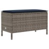 Pouf de Jardin Gris et bleu marine 80 x 38 x 42 cm Rotin PE 649423649423
