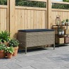 Pouf de Jardin Gris et bleu marine 80 x 38 x 42 cm Rotin PE 649423649423