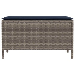 Pouf de Jardin Gris et bleu marine 80 x 38 x 42 cm Rotin PE 649423649423