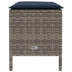 Pouf de Jardin Gris et bleu marine 80 x 38 x 42 cm Rotin PE 649423649423