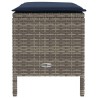 Pouf de Jardin Gris et bleu marine 80 x 38 x 42 cm Rotin PE 649423649423