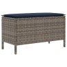 Pouf de Jardin Gris et bleu marine 80 x 38 x 42 cm Rotin PE 649423649423