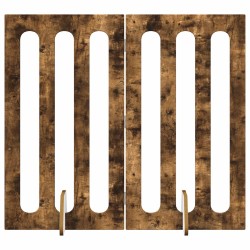 Clôture pliable pour animaux 2 pcs Chêne Fumé Bois d’ingénierie 649424649424