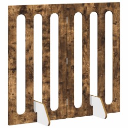 Clôture pliable pour animaux 2 pcs Chêne Fumé Bois d’ingénierie 649424649424