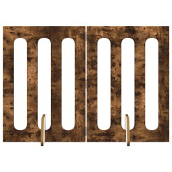 Clôture pliable pour animaux 2 pcs Chêne Fumé Bois d’ingénierie 649427649427