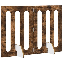 Clôture pliable pour animaux 2 pcs Chêne Fumé Bois d’ingénierie 649427649427