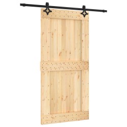 Porte coulissante Naturel et noir 100 x 210 cm 649433649433