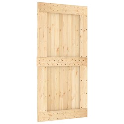 Porte coulissante Naturel et noir 100 x 210 cm 649433649433