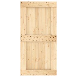Porte coulissante Naturel et noir 100 x 210 cm 649433649433