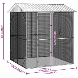 Cage pour oiseaux Anthracite 215 x 208 x 247 cm Acier galvanisé 649435649435