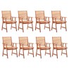 Chaises à manger d'extérieur lot de 8 Bois d'acacia massif 649438649438