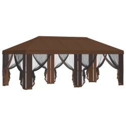 Housse de tonnelle avec murs latéraux Marron 600,5 x 300,5 cm 649444649444