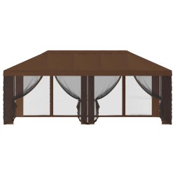 Housse de tonnelle avec murs latéraux Marron 600,5 x 300,5 cm 649444649444