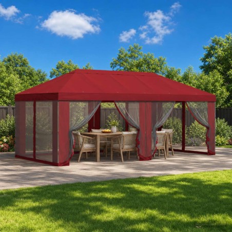 Housse de tonnelle avec murs latéraux 6 x 3 m Bordeaux 649447649447