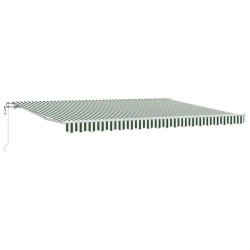 Auvent rétractable Vert et blanc 450 × 300 cm 649455649455