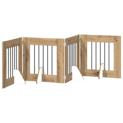 Porte de chien pliable avec supports 4 pcs Chêne artisanal 649457649457