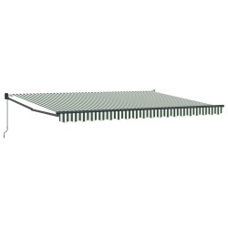 Auvent rétractable Vert et blanc 450 x 300 x 165 cm 649468649468