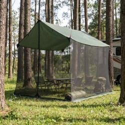 Tarp de camping avec murs en maille Vert armée 649478649478