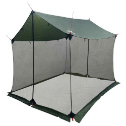 Tarp de camping avec murs en maille Vert armée 649478649478