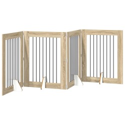 Porte de chien pliable avec supports 4 pcs Chêne Sonoma 321 cm 649486649486