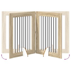 Porte de chien pliable avec supports 4 pcs Chêne Sonoma 321 cm 649486649486