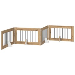 Porte de chien pliable avec supports 4 pcs Chêne artisanal 649489649489