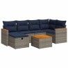 Salon de jardin avec coussins 7 pcs gris résine tressée 649500649500