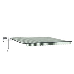 Auvent rétractable Vert et blanc 450 × 300 cm 649504649504