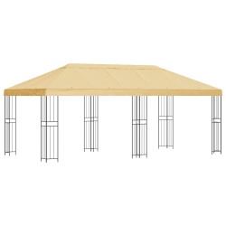 Gazebo avec murs latéraux 6 x 3 m Crème Polyester et Acier 190 649528649528