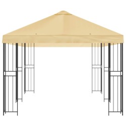 Gazebo avec murs latéraux 6 x 3 m Crème Polyester et Acier 190 649528649528