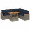 Salon de jardin avec coussins 7 pcs gris résine tressée 649529649529
