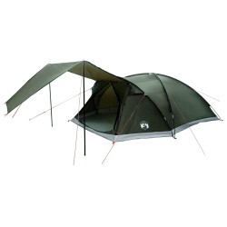 Tente Cabane Vert armée 8 personnes Polyester et Acier 649535649535