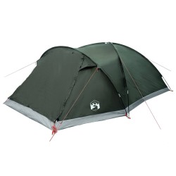 Tente Cabane Vert armée 8 personnes Polyester et Acier 649535649535