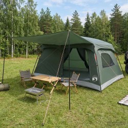Tente familiale avec toit Vert armée 420 x 305 x 200 cm 649546649546