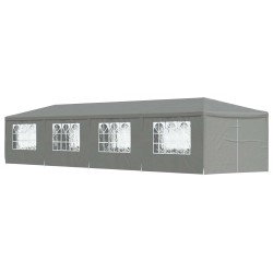 Tente de fête 1200 x 300 x 255 cm Gris clair PE et acier 649549649549