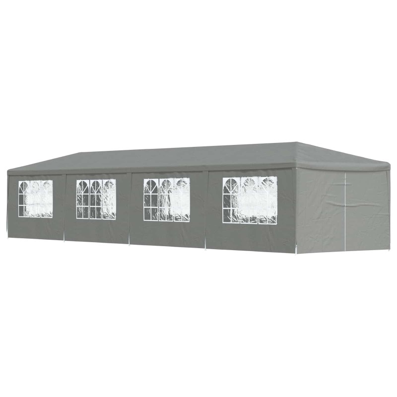 Tente de fête 1200 x 300 x 255 cm Gris clair PE et acier 649549649549