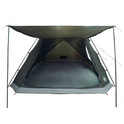 Tente Cabane Vert armée 12-Personnes Polyester et Acier 649550649550