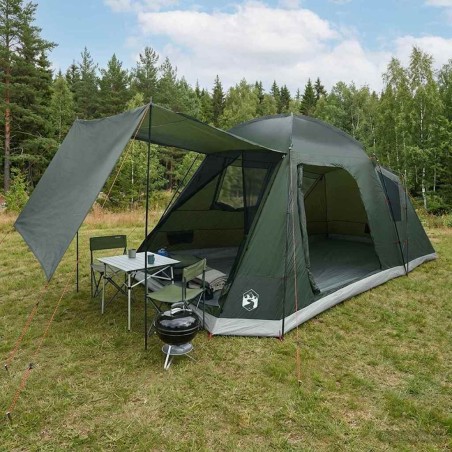 Tente Cabane Vert armée 8 personnes Polyester et Acier 649551649551