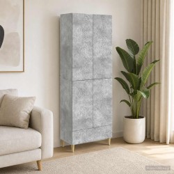 Ensemble de Meubles 2 pcs Gris béton Bois d'ingénierie 649552649552