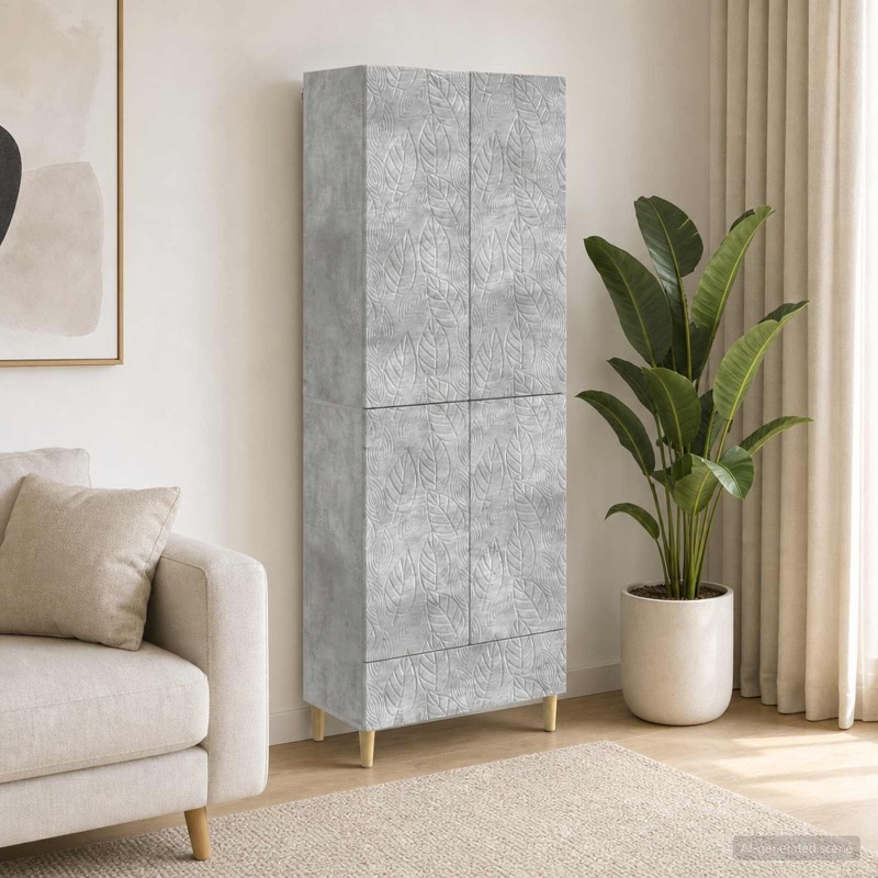 Ensemble de Meubles 2 pcs Gris béton Bois d'ingénierie 649552649552