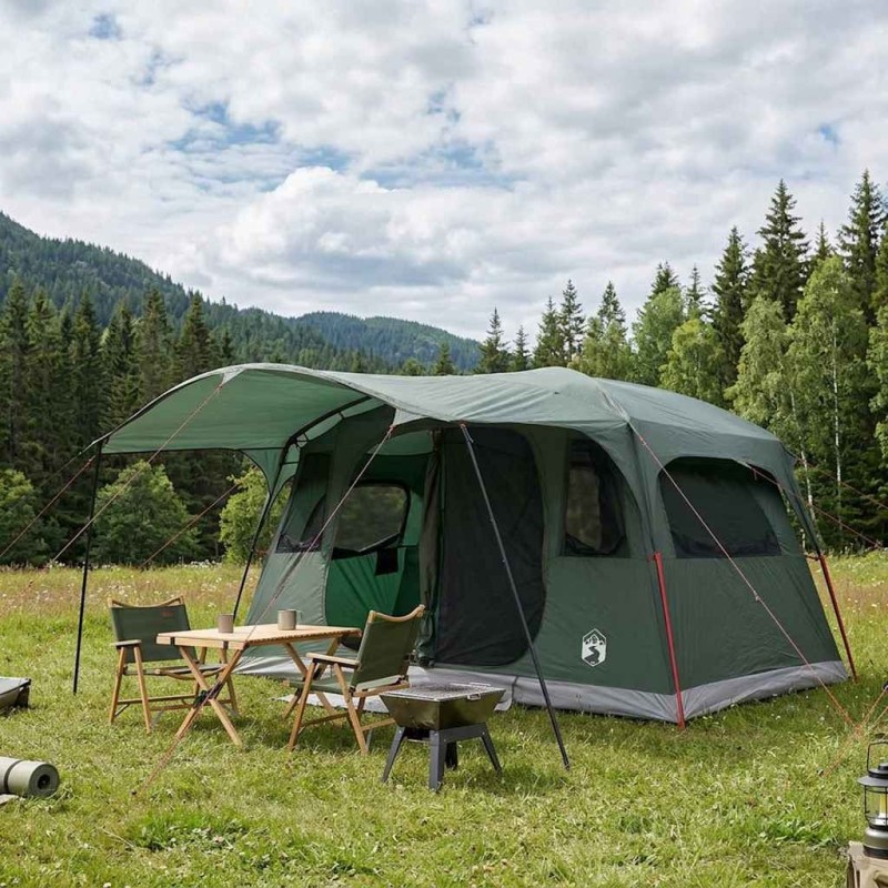 Tente tunnel Vert armée 427 x 305 x 205 cm Polyester et Acier 649555649555