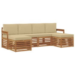 Ensembles de canapés avec coussin 6 pcs Naturel et Beige 649556649556