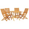 Ensemble de salle à manger pour jardin 5 pcs Marron 649561649561