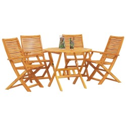 Ensemble de salle à manger pour jardin 5 pcs Marron 649561649561