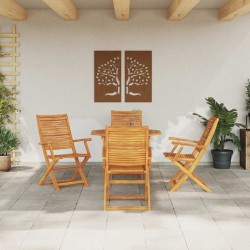 Ensemble de salle à manger pour jardin 5 pcs Marron 649561649561