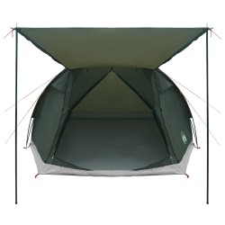 Tente Cabane Vert armée 4 personnes Polyester et Acier 649562649562